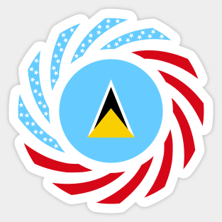 Saint Lucian American Multinational Patriot Flag Series Sticker